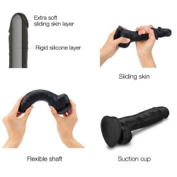 strap on me Gode Sliding Skin Strap-On-Me XL 15.5 x 4.3cm Noir
